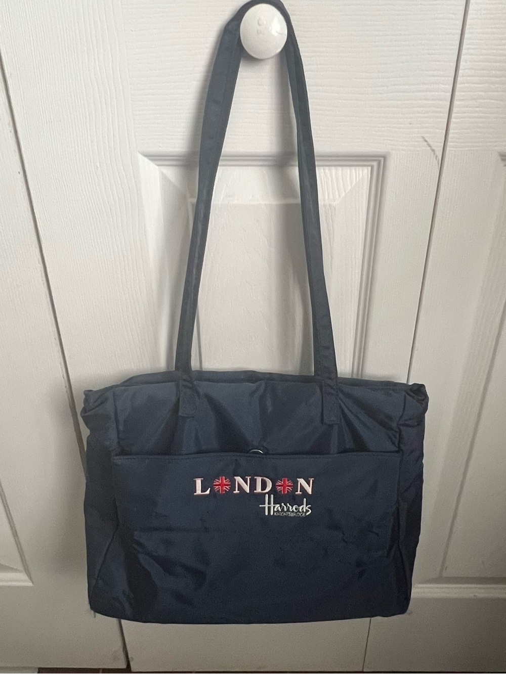 Harrod's London Navy Blue Nylon Purse